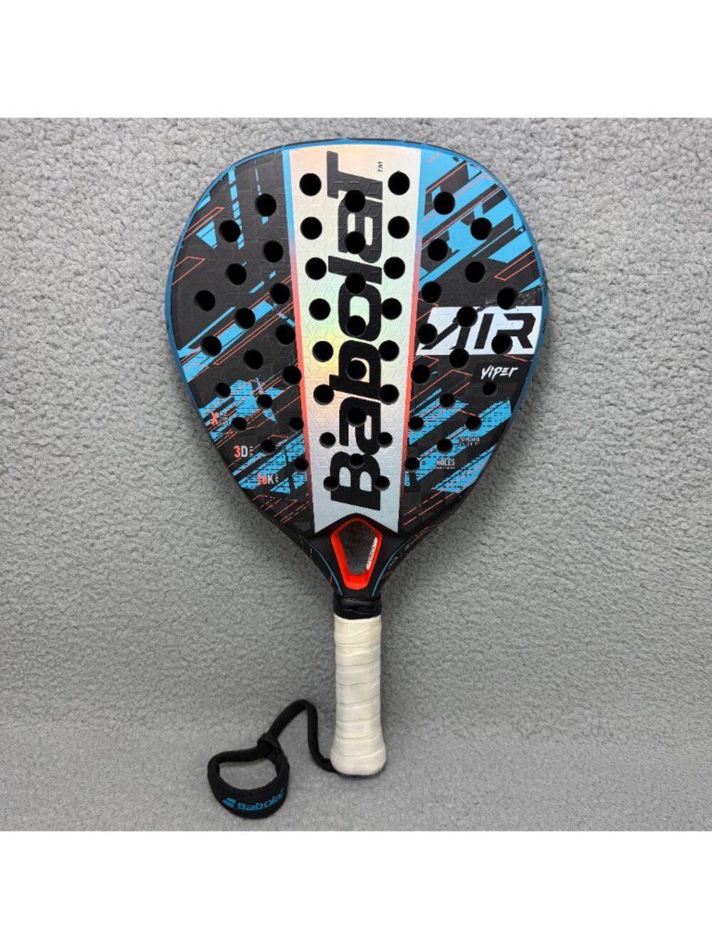 Babolat Air Viper Padel Racquet 2023 Blue Black Holes Pattern